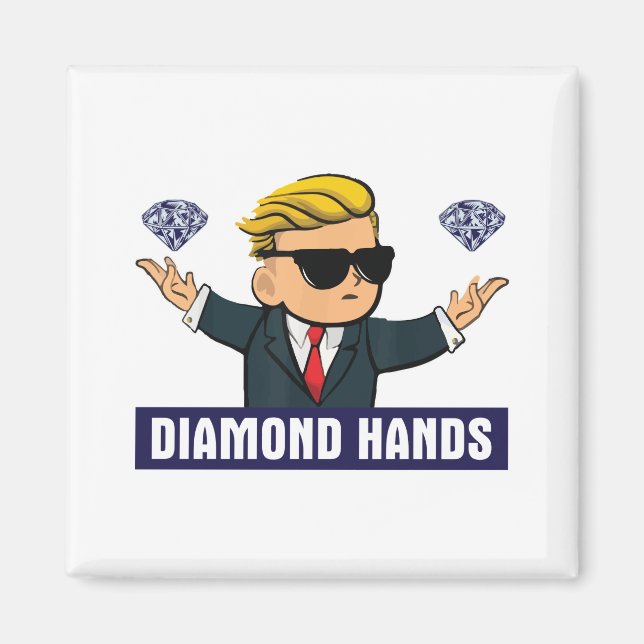Wallstreetbets Diamond Hands - WSB Stock Market Op Magnet (Vorne)