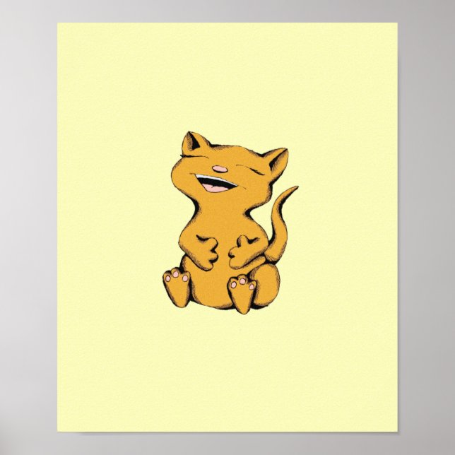 Wally Cat Laughing Poster (Vorne)