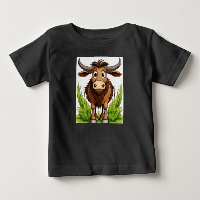 Wally das Gnu Baby T-shirt (Vorderseite)
