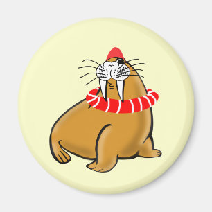 Wally Walrus schwimmt Magnet