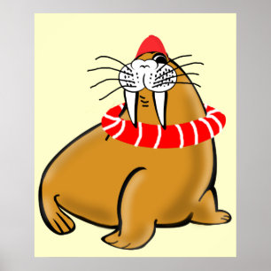 Wally Walrus schwimmt Poster