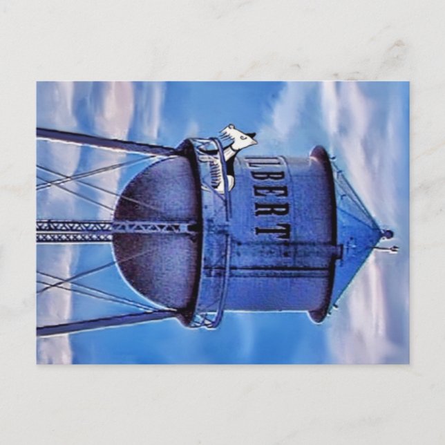 Wallydog auf einem Wasserturm Postkarte (Vorderseite)