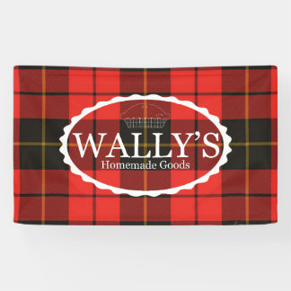 Wally's Homemade Goods Banner in Kariert