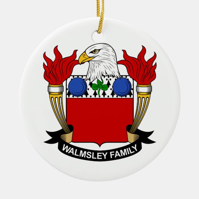 Walmsley Familienwappen Keramikornament (Vorne)