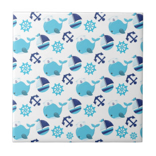 Walmuster, Niedliche Wale, Blauwale Fliese