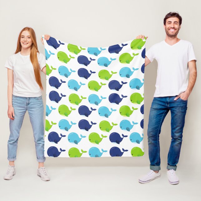 Walmuster, Niedliche Wale, Meerestiere Fleecedecke (Beispiel)