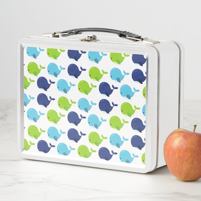 Walmuster, Niedliche Wale, Meerestiere Metall Brotdose (Beispiel)