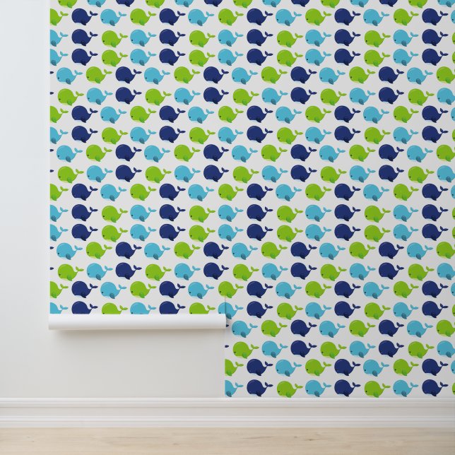 Walmuster, Niedliche Wale, Meerestiere Tapete (Anwendung)