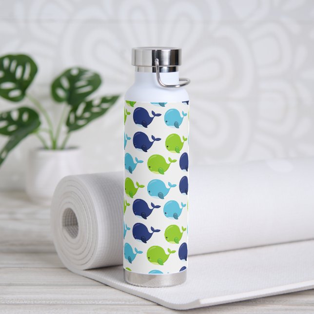 Walmuster, Niedliche Wale, Meerestiere Trinkflasche (Yoga)