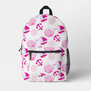 Walmuster, Niedliche Wale, rosa Wale Bedruckter Rucksack