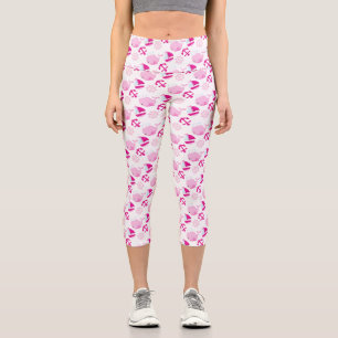 Walmuster, Niedliche Wale, rosa Wale Capri Leggings
