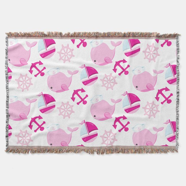 Walmuster, Niedliche Wale, rosa Wale Decke (Vorderseite)