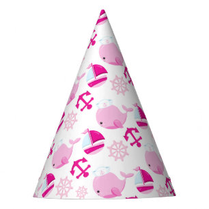Walmuster, Niedliche Wale, rosa Wale Partyhütchen