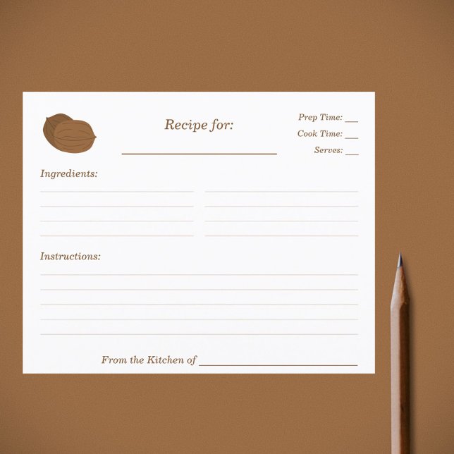 Walnüsse Brautparty Rezept Karte (Walnuts Recipe Card)