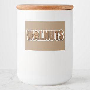 Walnut, Aufkleber für den Lebensmittelbehälter, vo