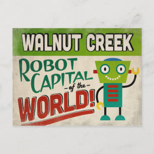 Walnut Creek California Robot - Funny Vintag Postkarte