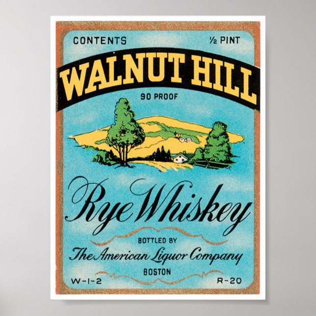 Walnut Hill Rye Whiskey Boston Massachusetts USA Poster (Vorne)