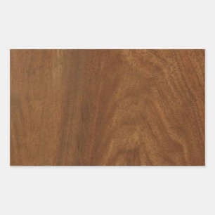 WALNUT WOOD American finish Blanche + TEXT Rechteckiger Aufkleber