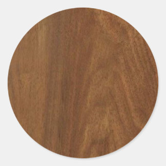 WALNUT WOOD American finish Blanche + TEXT Runder Aufkleber