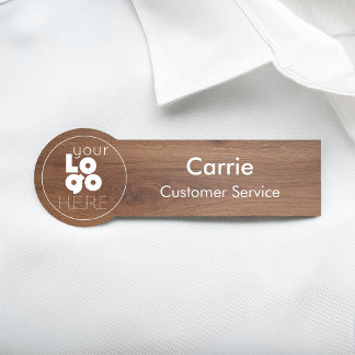 Walnut Wood Grain Business Logo Mitarbeiter Tag Namensschild