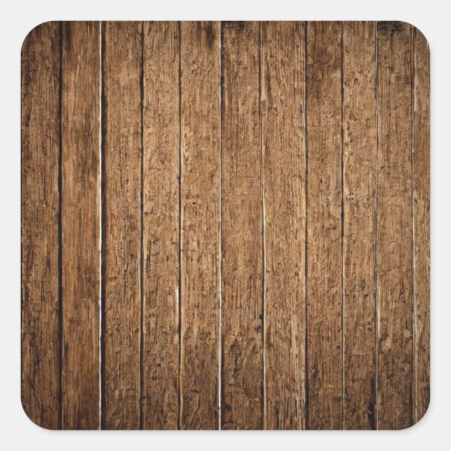 Walnut Wood Planks Square Sticker (Vorderseite)