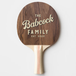 Walnut Wood Retro Family Name & Year Tischtennis Schläger