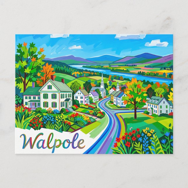 Walpole USA Postkarte (Vorderseite)