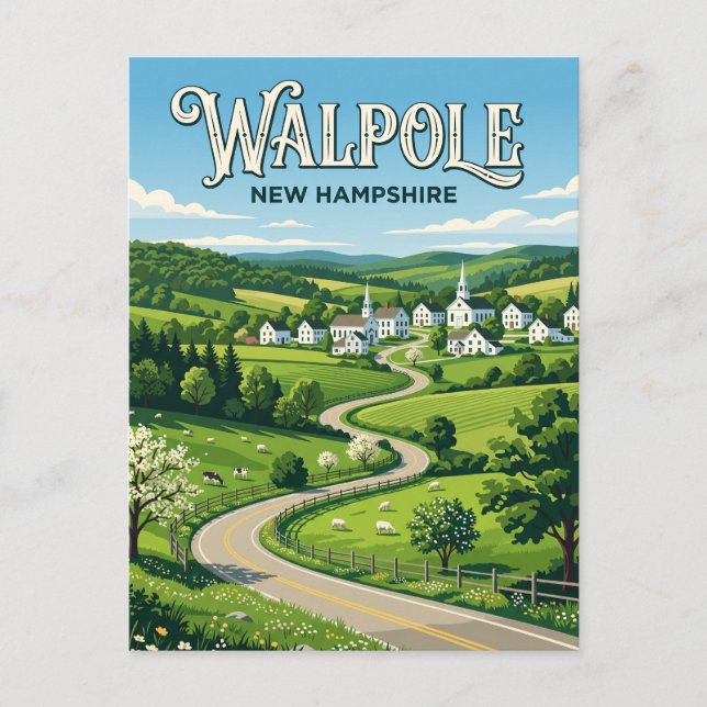 Walpole USA Postkarte (Vorderseite)