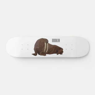 Walross Cartoon-Illustration Skateboard