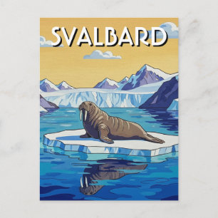 Walross in Svalbard Norwegen Postkarte