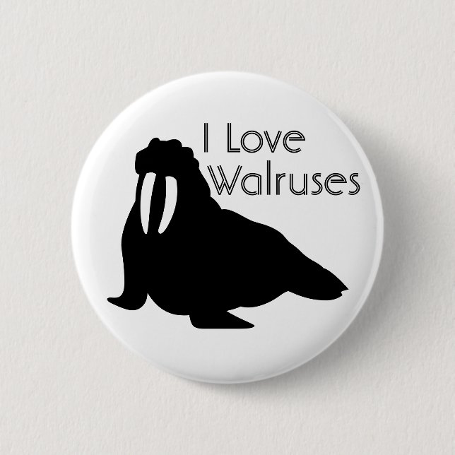 Walross-Liebe-Knopf Button (Vorderseite)
