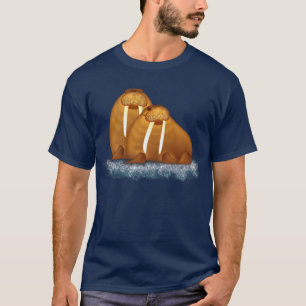 Walross-Paare auf Eis-Fluss-T - Shirt