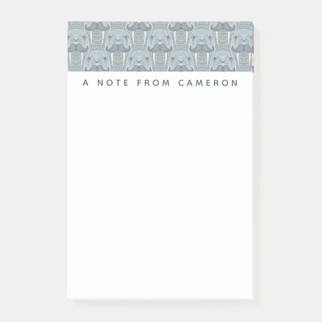 Walross-Schnurrbart-Muster | addieren Ihren Namen Post-it Klebezettel (Vorderseite)