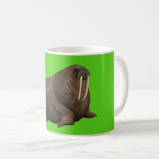 Walross-Tasse - Grün Kaffeetasse (VorderseiteRechts)