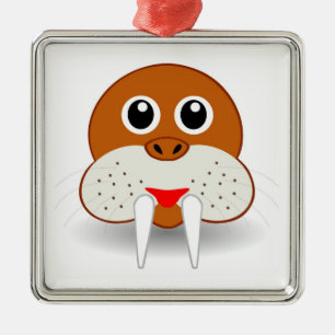 WalroßhauptCartoon Ornament Aus Metall