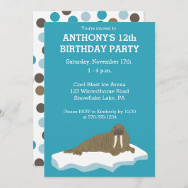 Walrus auf der Iceberg Custom Birthday Party Einladung