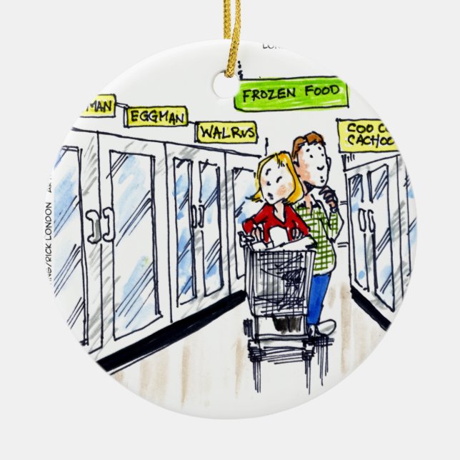 Walrus Frozen Food Section Funny Keramikornament (Vorne)
