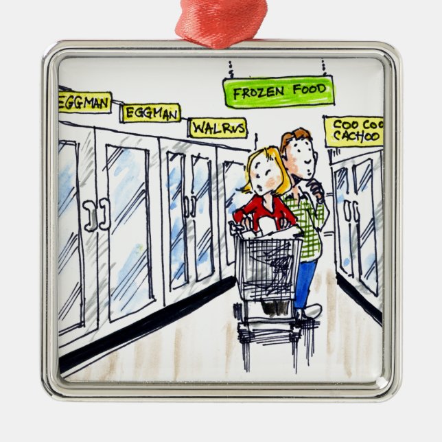 Walrus Frozen Food Section Funny Ornament Aus Metall (Vorne)