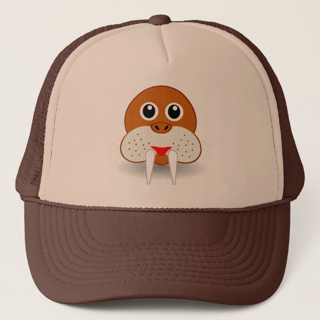 Walrus head Cartoon Truckerkappe (Vorderseite)