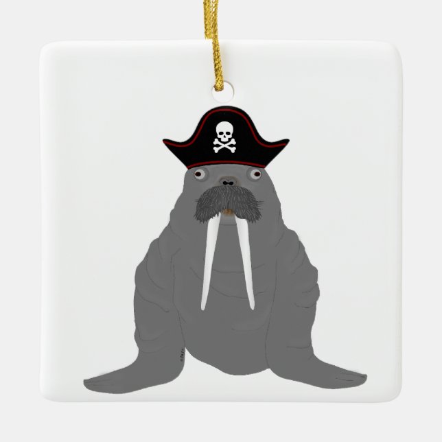 Walrus Pirate Ornament (Vorderseite)