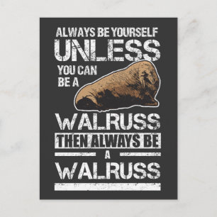 Walrus Sea Animal Retro Zoo Lover Postkarte
