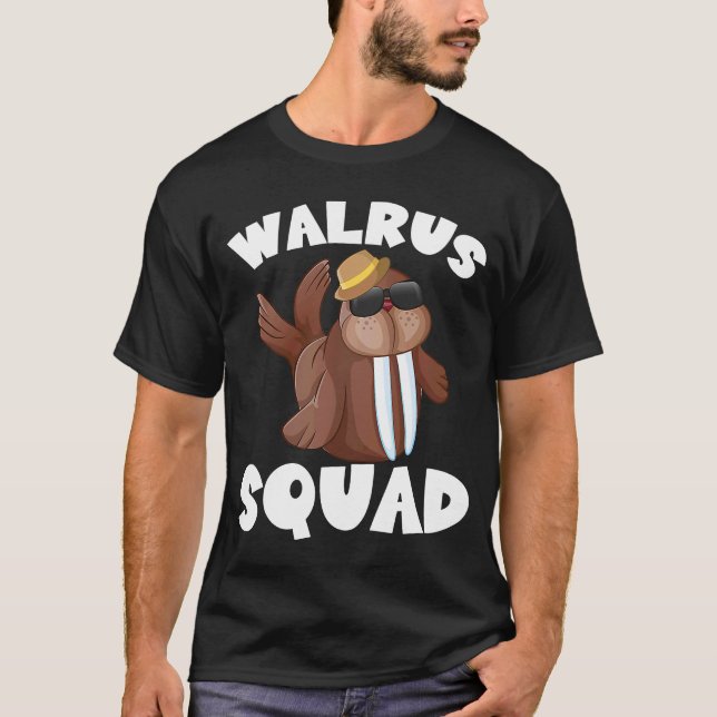 Walrus Squad Tusks Ice Rink Flippered Marine Mamma T-Shirt (Vorderseite)