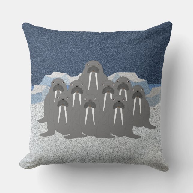 Walrus Throw Pillow Kissen (Vorderseite)