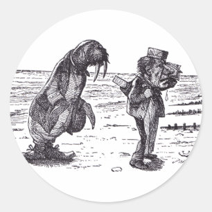 Walrus und Carpenter 1 Runder Aufkleber