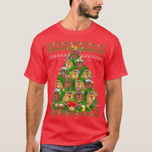 Walrus Xmas Lighting Tree Santa Walrus Ugly Christ T-Shirt