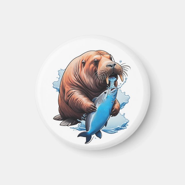 Walrusfischerei im Meer Magnet (Vorne)