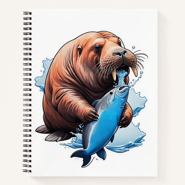 Walrusfischerei im Meer Notizbuch (Vorderseite)