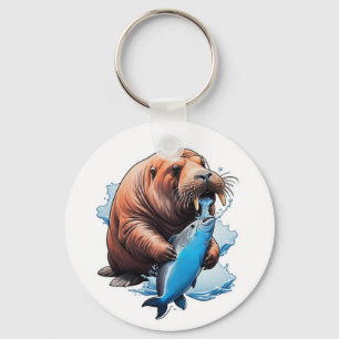Walrusfischerei im Meer Schlüsselanhänger