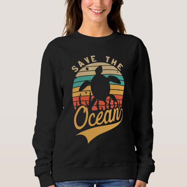 Walschutz  Rette Den Ozean Retro Sweatshirt (Vorderseite)