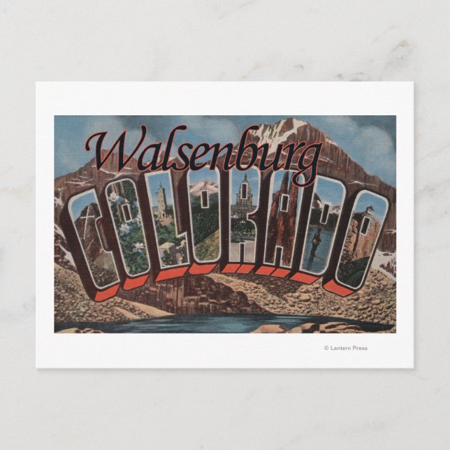 Walsenburg, Colorado - Große Briefszenen Postkarte (Vorderseite)